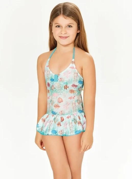 Adasea 5041 Kız Çocuk Elbise Mayo - Mint