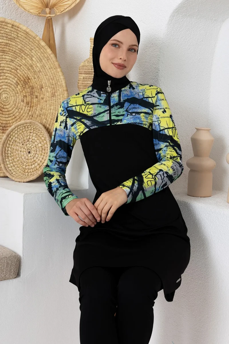Rozamay 3114 Tetra Likralı Tesettür Mayo