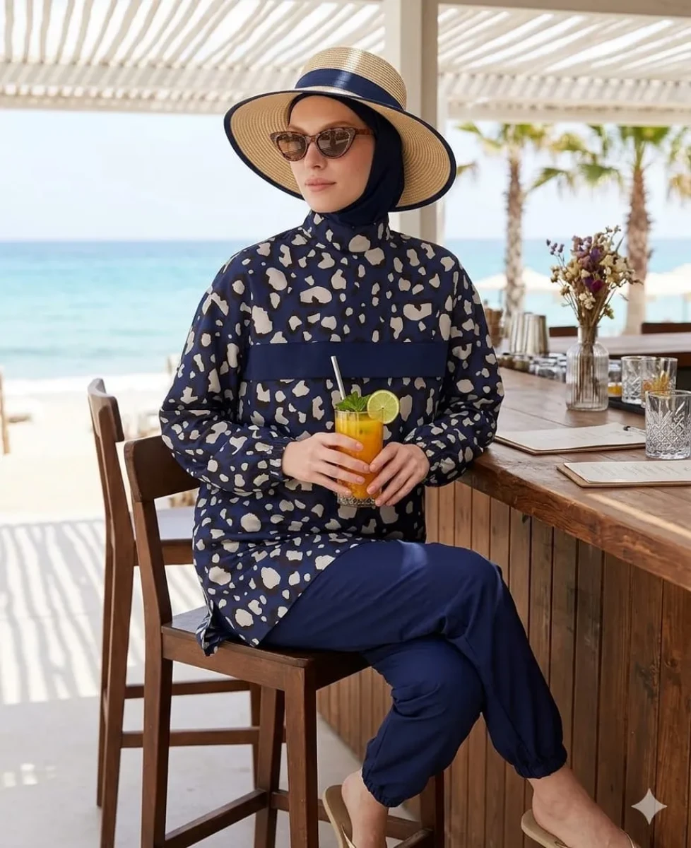 Modesty Makbule Paraşüt Kumaş Tesettür Mayo