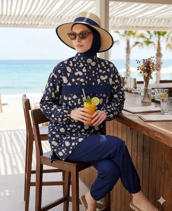 Modesty Makbule Paraşüt Kumaş Tesettür Mayo