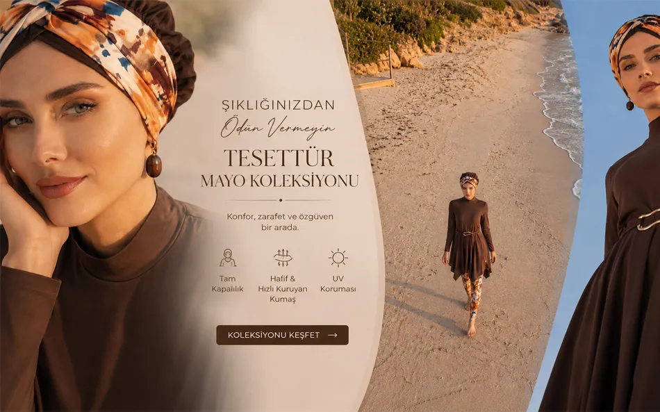 Likralı Tesettür Mayo - Modest Swimwear